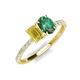 5 - Galina 7x5 mm Emerald Cut Yellow Sapphire and 8x6 mm Oval Lab Created Alexandrite 2 Stone Duo Ring 