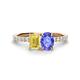 1 - Galina 7x5 mm Emerald Cut Yellow Sapphire and 8x6 mm Oval Tanzanite 2 Stone Duo Ring 
