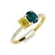 5 - Galina 7x5 mm Emerald Cut Yellow Sapphire and 8x6 mm Oval London Blue Topaz 2 Stone Duo Ring 