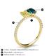 6 - Galina 7x5 mm Emerald Cut Yellow Sapphire and 8x6 mm Oval London Blue Topaz 2 Stone Duo Ring 
