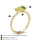 6 - Galina 7x5 mm Emerald Cut Yellow Sapphire and 8x6 mm Oval Peridot 2 Stone Duo Ring 