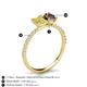 6 - Galina 7x5 mm Emerald Cut Yellow Sapphire and 8x6 mm Oval Smoky Quartz 2 Stone Duo Ring 
