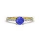 1 - Aurin 6.50 mm Round Tanzanite and Diamond Engagement Ring 