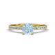 1 - Aurin 6.50 mm Round Aquamarine and Diamond Engagement Ring 