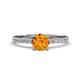 1 - Aurin 6.50 mm Round Citrine and Diamond Engagement Ring 