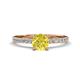 1 - Aurin 6.50 mm Round Yellow Diamond and Diamond Engagement Ring 