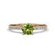 1 - Aurin 6.50 mm Round Peridot and Diamond Engagement Ring 