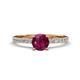 1 - Aurin 6.50 mm Round Rhodolite Garnet and Diamond Engagement Ring 