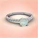 3 - Aurin 6.00 mm Round Opal and Diamond Engagement Ring 