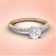 3 - Aurin 6.00 mm Round White Sapphire and Diamond Engagement Ring 