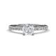 1 - Aurin 6.00 mm Round White Sapphire and Diamond Engagement Ring 