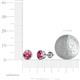 3 - Carys Pink Tourmaline (6.5mm) Solitaire Stud Earrings 