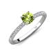 4 - Aurin 6.50 mm Round Peridot and Diamond Engagement Ring 