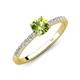4 - Aurin 6.50 mm Round Peridot and Diamond Engagement Ring 