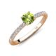 4 - Aurin 6.50 mm Round Peridot and Diamond Engagement Ring 