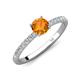 4 - Aurin 6.50 mm Round Citrine and Diamond Engagement Ring 