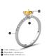 5 - Aurin 6.50 mm Round Citrine and Diamond Engagement Ring 