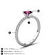 5 - Aurin 6.50 mm Round Rhodolite Garnet and Diamond Engagement Ring 