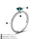 5 - Aurin 6.50 mm Round Blue Diamond and Diamond Engagement Ring 