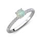 4 - Aurin 6.00 mm Round Opal and Diamond Engagement Ring 