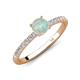 4 - Aurin 6.00 mm Round Opal and Diamond Engagement Ring 