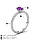 5 - Aurin 7x5 mm Emerald Cut Amethyst and Round Diamond Engagement Ring 