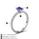 5 - Aurin 7x5 mm Emerald Cut Tanzanite and Round Diamond Engagement Ring 