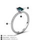 5 - Aurin 7x5 mm Emerald Cut London Blue Topaz and Round Diamond Engagement Ring 