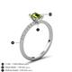 5 - Aurin 7x5 mm Emerald Cut Peridot and Round Diamond Engagement Ring 