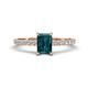 1 - Aurin 7x5 mm Emerald Cut London Blue Topaz and Round Diamond Engagement Ring 