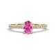 1 - Aurin 7x5 mm Oval Pink Sapphire and Round Diamond Engagement Ring 