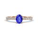 1 - Aurin 7x5 mm Oval Tanzanite and Round Diamond Engagement Ring 