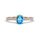 1 - Aurin 7x5 mm Oval Blue Topaz and Round Diamond Engagement Ring 