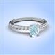 4 - Aurin 7x5 mm Oval Aquamarine and Round Diamond Engagement Ring 