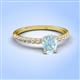 4 - Aurin 7x5 mm Oval Aquamarine and Round Diamond Engagement Ring 