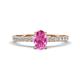 1 - Aurin 7x5 mm Oval Pink Sapphire and Round Diamond Engagement Ring 