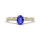 1 - Aurin 7x5 mm Oval Tanzanite and Round Diamond Engagement Ring 