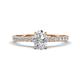 1 - Aurin GIA Certified 7x5 mm Oval Diamond and Round Diamond Engagement Ring 