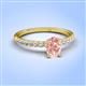 4 - Aurin 7x5 mm Oval Morganite and Round Diamond Engagement Ring 