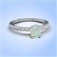 4 - Aurin 7x5 mm Oval Opal and Round Diamond Engagement Ring 
