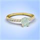 4 - Aurin 7x5 mm Oval Opal and Round Diamond Engagement Ring 