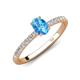 5 - Aurin 7x5 mm Oval Blue Topaz and Round Diamond Engagement Ring 
