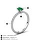 6 - Aurin 7x5 mm Oval Emerald and Round Diamond Engagement Ring 