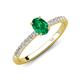 5 - Aurin 7x5 mm Oval Emerald and Round Diamond Engagement Ring 