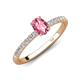 5 - Aurin 7x5 mm Oval Pink Tourmaline and Round Diamond Engagement Ring 