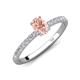 5 - Aurin 7x5 mm Oval Morganite and Round Diamond Engagement Ring 