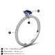 6 - Aurin 7x5 mm Oval Iolite and Round Diamond Engagement Ring 