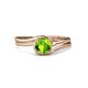 4 - Elena Signature 5.50 mm Round Peridot Bypass Solitaire Engagement Ring 