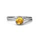 4 - Elena Signature 5.50 mm Round Citrine Bypass Solitaire Engagement Ring 