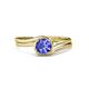 4 - Elena Signature 5.50 mm Round Tanzanite Bypass Solitaire Engagement Ring 